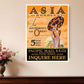 Asia via Honolulu Vintage Travel Unframed Print Wall Art