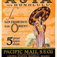 Asia via Honolulu Vintage Travel Unframed Print Wall Art