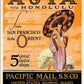 Asia via Honolulu Vintage Travel Unframed Print Wall Art
