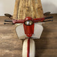 Rustic Red And Vanilla Scooter Cabinet