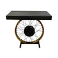 22" Black Solid Wood End Table