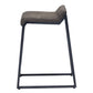25" Brown And Black Leather And Genuine Leather And Iron Low Back Counter Height Bar Chair
