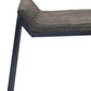 25" Brown And Black Leather And Genuine Leather And Iron Low Back Counter Height Bar Chair