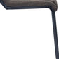 25" Brown And Black Leather And Genuine Leather And Iron Low Back Counter Height Bar Chair