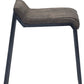 25" Brown And Black Leather And Genuine Leather And Iron Low Back Counter Height Bar Chair