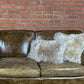 Set of Two 12" X 20" Taupe Sheepskin Lumbar Throw Pillows
