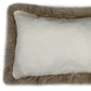 Set of Two 12" X 20" Taupe Sheepskin Lumbar Throw Pillows