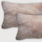 Set of Two 12" X 20" Blush Cowhide Throw Pillow