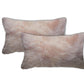 Set of Two 12" X 20" Blush Cowhide Throw Pillow