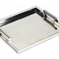 18" Silver Stainless Steel Serving Tray