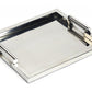18" Silver Stainless Steel Serving Tray