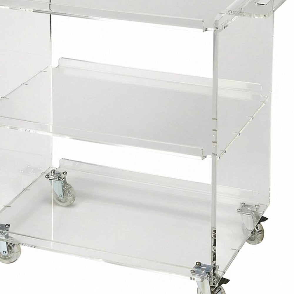 Clear Acrylic Rolling Server Bar Cart