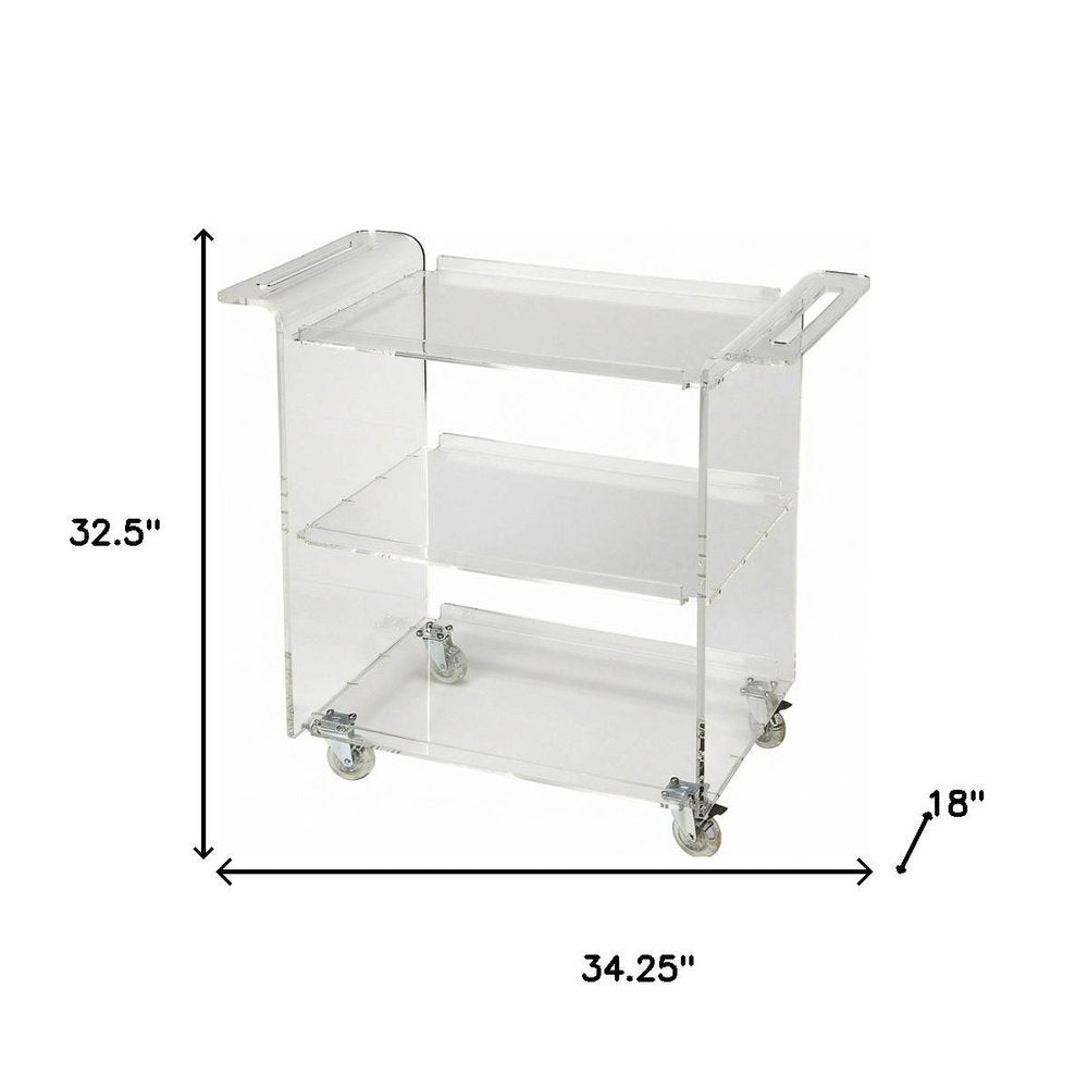Clear Acrylic Rolling Server Bar Cart