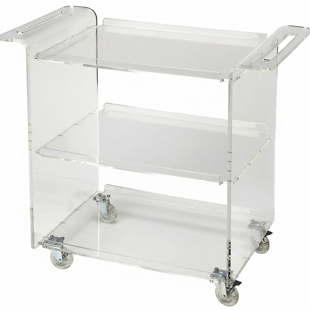 Clear Acrylic Rolling Server Bar Cart
