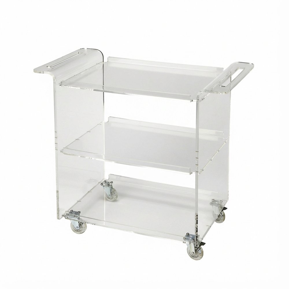 Clear Acrylic Rolling Server Bar Cart