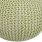 19" Green Wool Round Pouf Ottoman