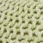 19" Green Wool Round Pouf Ottoman