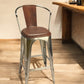 28" Brown and Gold Iron Bar Chair