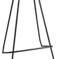 24" Off White and Black Manufactured Wood and Iron Backless Counter Height Bar Chair