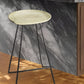 24" Off White and Black Manufactured Wood and Iron Backless Counter Height Bar Chair