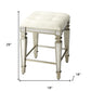 30" White and Gray Solid and Manufactured Wood Backless Counter Height Bar Chair