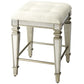 30" White and Gray Solid and Manufactured Wood Backless Counter Height Bar Chair