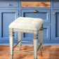 30" White and Gray Solid and Manufactured Wood Backless Counter Height Bar Chair