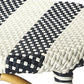 30" Blue and White and Natural Heavy Duty Rattan Backless Bar Height Bar Chair