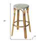 30" Natural Black and White Rattan Backless Bar Height Bar Chair