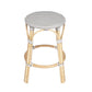 24" Natural Gray And Heavy Duty Plastic and Rattan Backless Counter Height Bar Chair