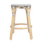 24" Natural Gray And Heavy Duty Plastic and Rattan Backless Counter Height Bar Chair