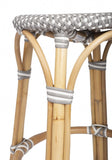 24" Natural Gray And Heavy Duty Plastic and Rattan Backless Counter Height Bar Chair