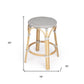 24" Natural Gray And Heavy Duty Plastic and Rattan Backless Counter Height Bar Chair