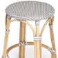 24" Natural Gray And Heavy Duty Plastic and Rattan Backless Counter Height Bar Chair