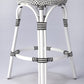 24" Black and White Rattan Backless Counter Height Bar Chair
