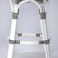 24" Black and White Rattan Backless Counter Height Bar Chair