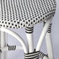 24" Black and White Rattan Backless Counter Height Bar Chair