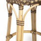 24" Natural and Brown Rattan Backless Counter Height Bar Chair
