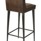 32" Brown and Black Manufactured Wood and Iron Bar Chair