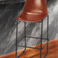 28" Brown and Black Manufactured Wood and Iron Bar Chair