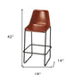 28" Brown and Black Manufactured Wood and Iron Bar Chair