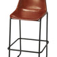 28" Brown and Black Manufactured Wood and Iron Bar Chair