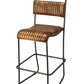 31" Brown and Black Iron Bar Chair