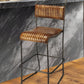 31" Brown and Black Iron Bar Chair