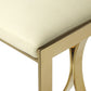 24" Off White and Gold Faux Leather and Iron Backless Counter Height Bar Chair