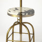 Black Off White and Gold Iron Backless Adjustable Height Swivel Bar Chair