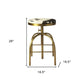 Black Off White and Gold Iron Backless Adjustable Height Swivel Bar Chair