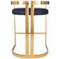 28" Black and Gold Iron Low Back Counter Height Bar Chair