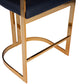 28" Black and Gold Iron Low Back Counter Height Bar Chair