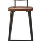 28" Brown and Black Iron Bar Chair